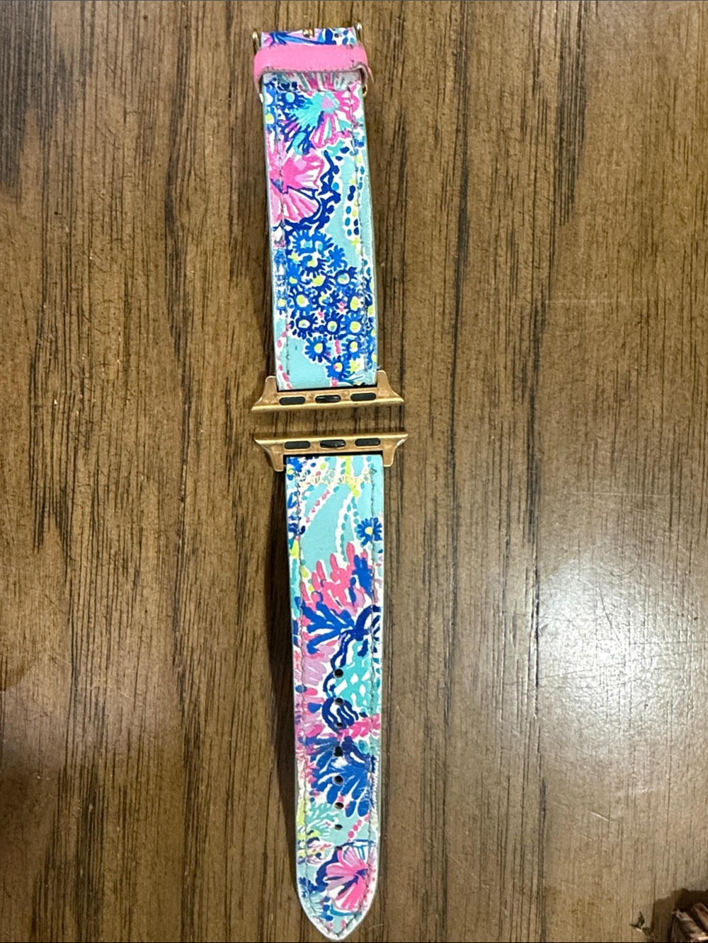 Lilly Pulitzer Pink Multicolor Floral Watch Band with Gold Adapter - Picture 5 of 8